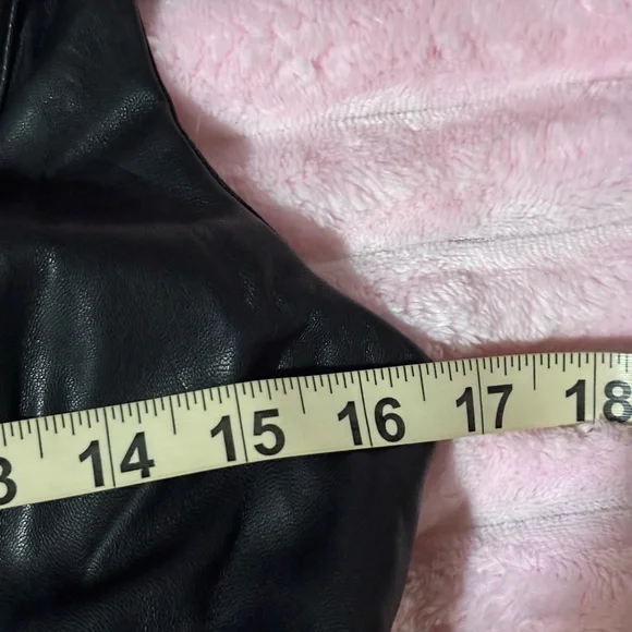 Dynamite Black Faux Leather Mini Dress side zipper #punk - Picture 10 of 12